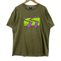 半袖Ｔシャツ 00s 変形SSﾌﾟﾘﾝﾄ KHK L カーキ