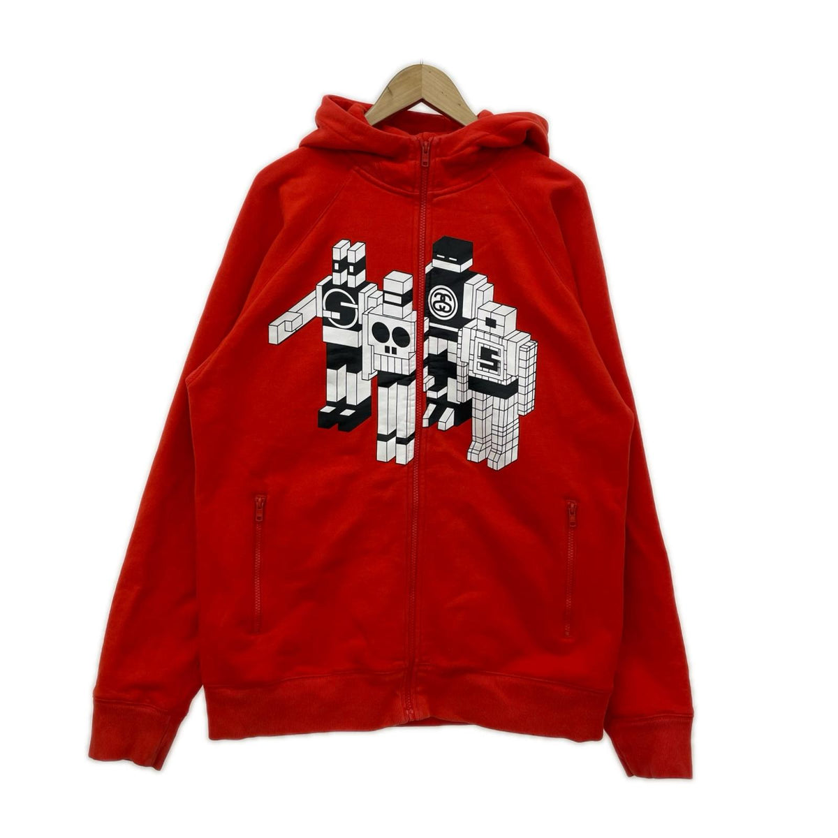 パーカー Robot Graphic Zip Up Hoodie XL オレンジ