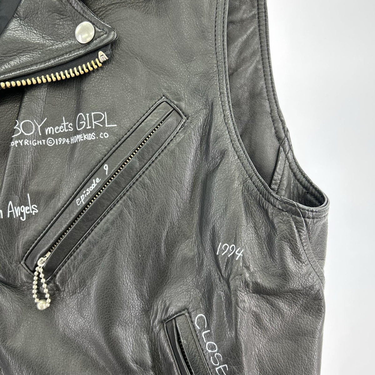 その他アウター DAIRIKU 22SS Hand Painted Double Leather Vest M ブラック