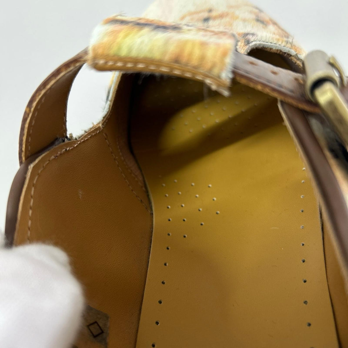 シューズ T-BAR Shoe ﾍｱｵﾝﾚｻﾞｰ ﾊﾗｺ UK7 マルチカラー