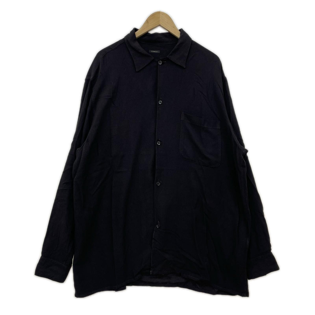 長袖シャツ 20ss レーヨンオープンカラーシャツ 3 ブラック