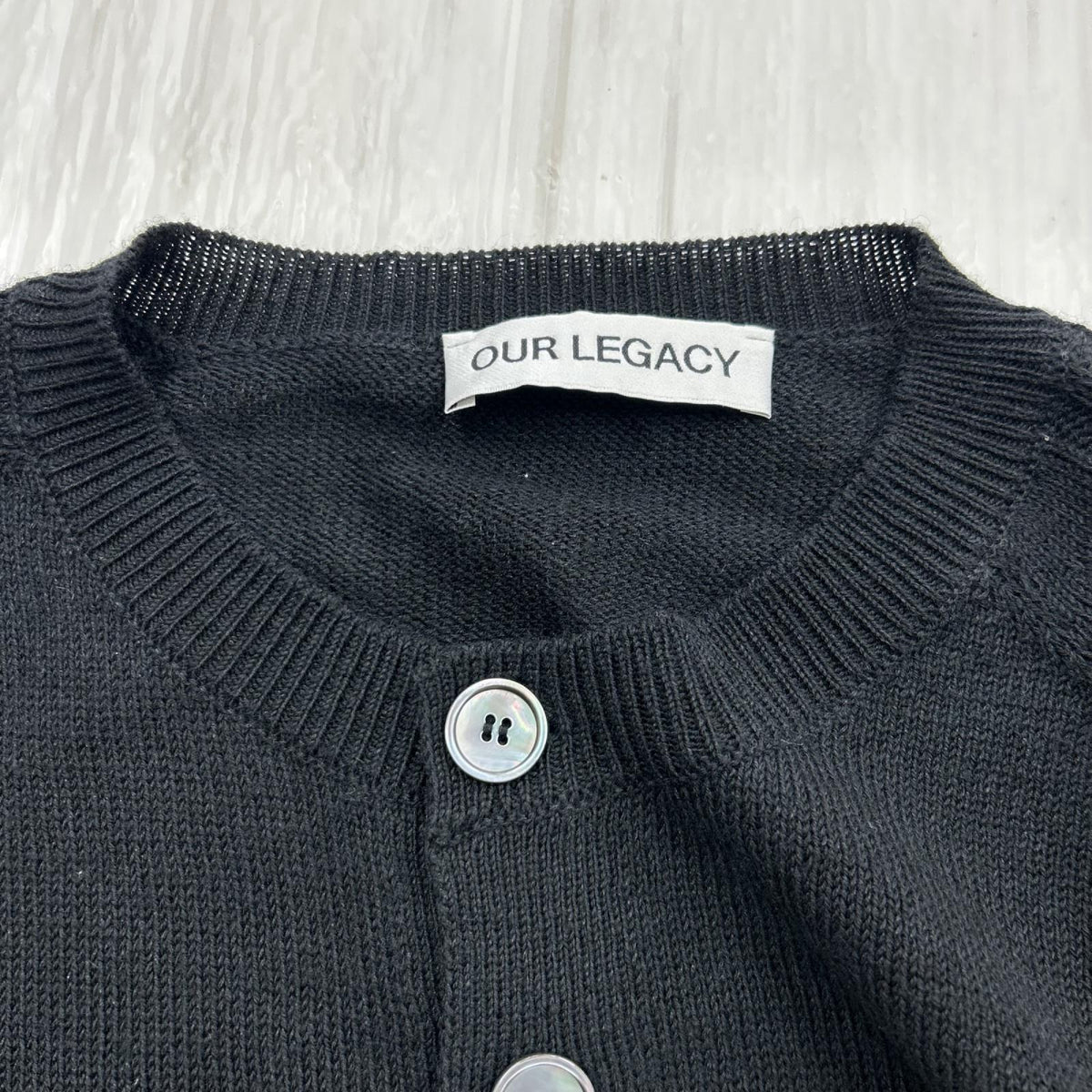 カーディガン Linen Wool True Cardigan SIZE:48 BLACK 46 ブラック