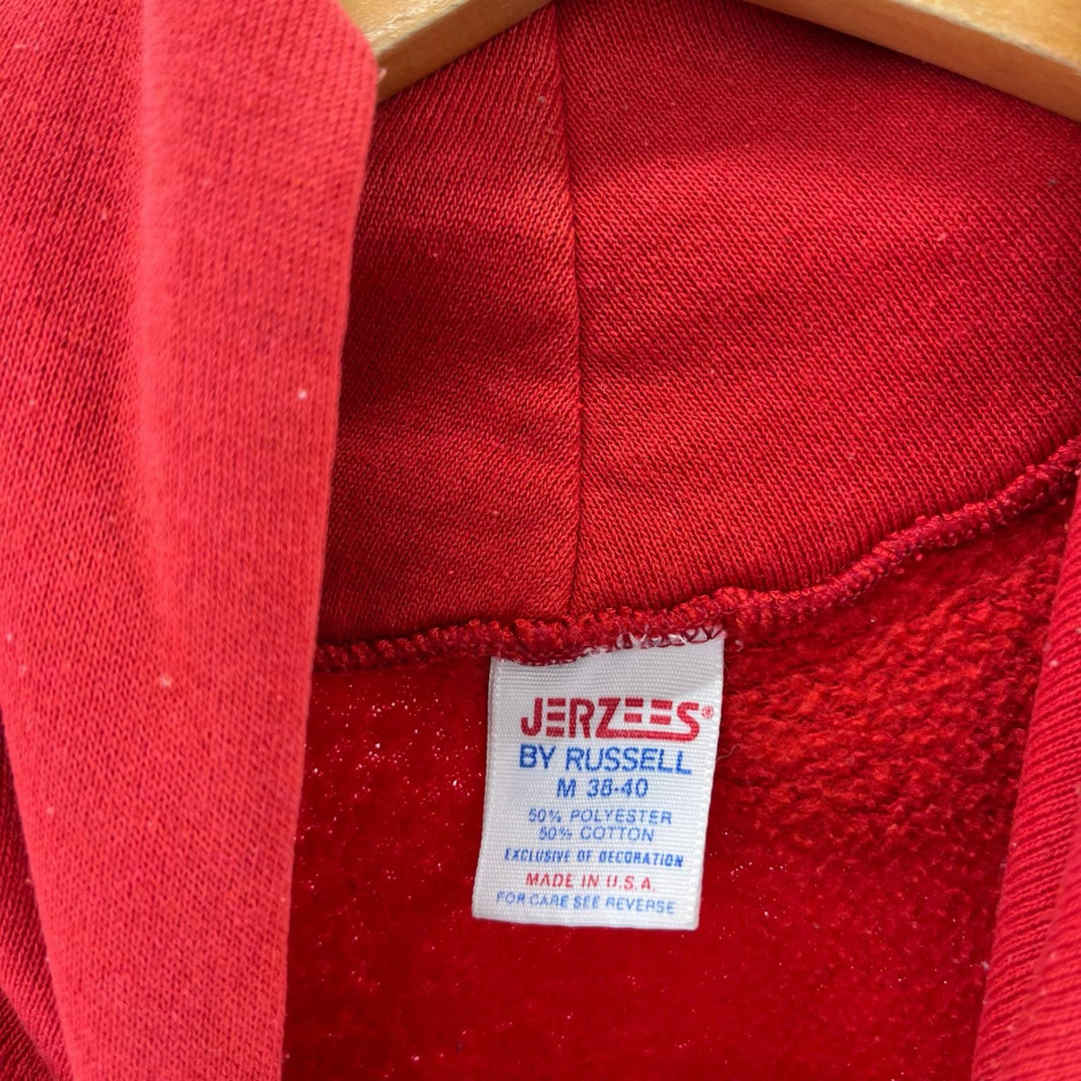 パーカー 80s JERZEES USA製 3段 ｽｳｪｯﾄﾌﾟﾙｵｰﾊﾞｰﾊﾟｰｶｰ 赤 (M) M レッド