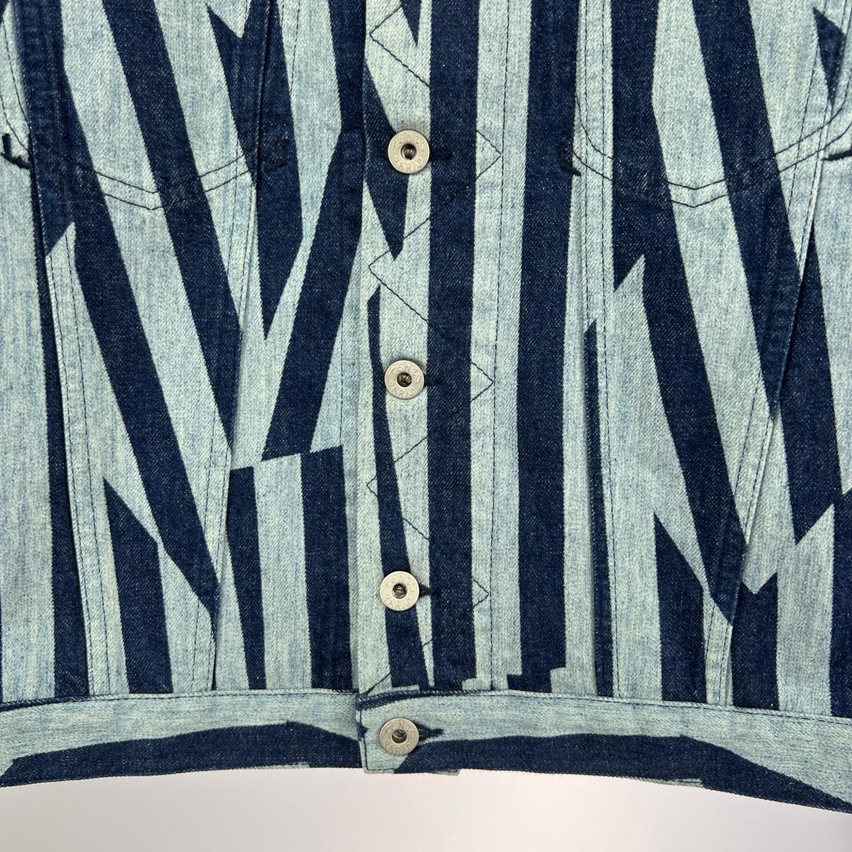 デニムジャケット Dazzle Stripe Trucker Denim Jacket-M M ブルー