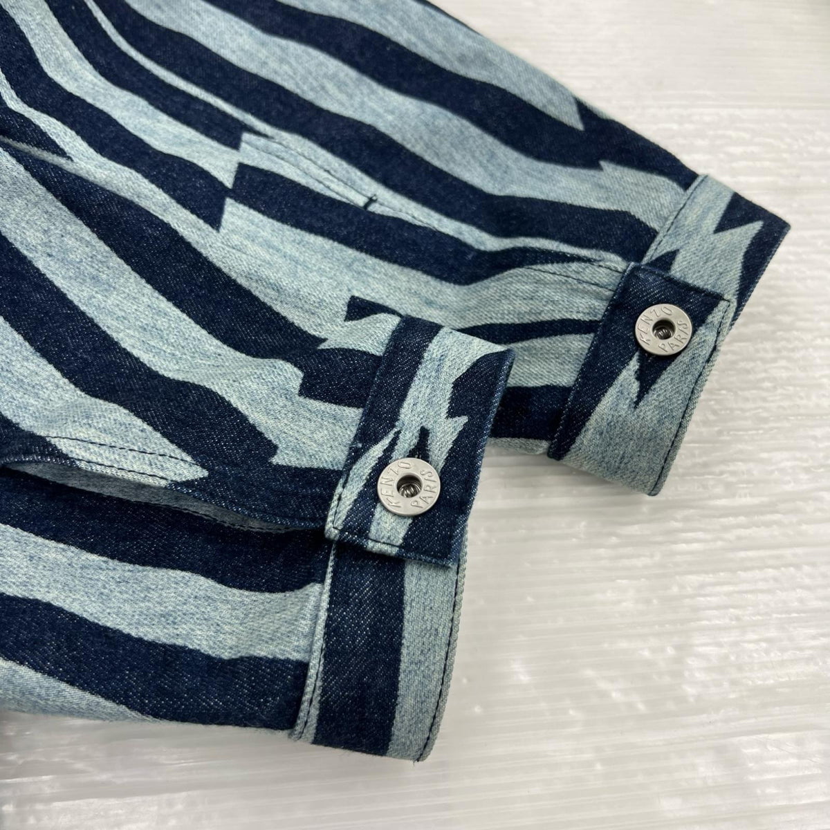 デニムジャケット Dazzle Stripe Trucker Denim Jacket-M M ブルー