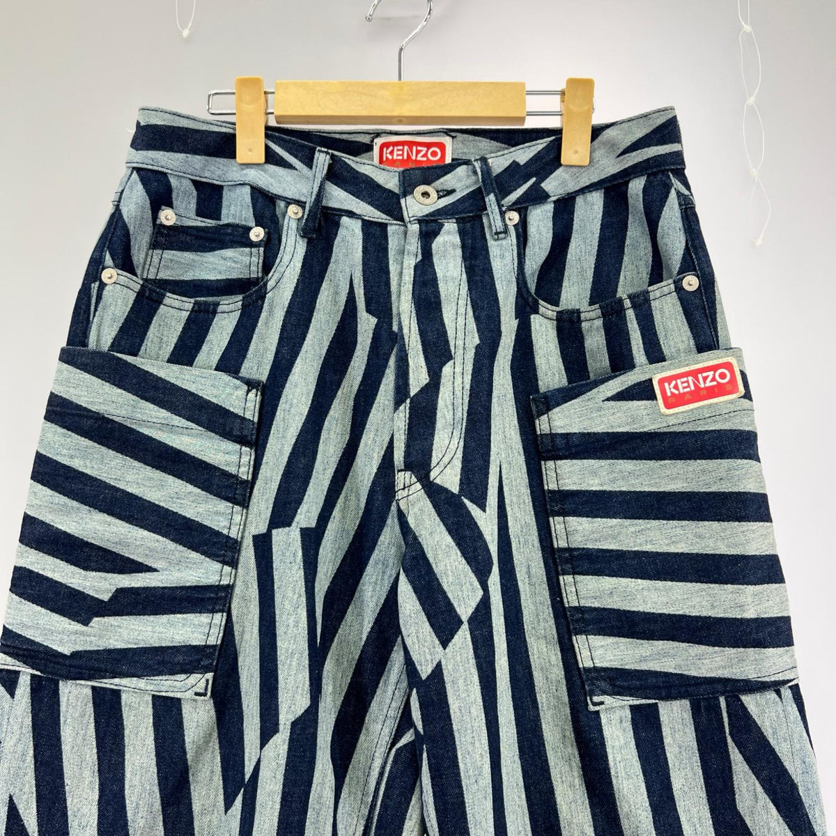 デニムパンツ KENZO Dazzle Stripe Cargo Denim Pants 29 29 ブルー