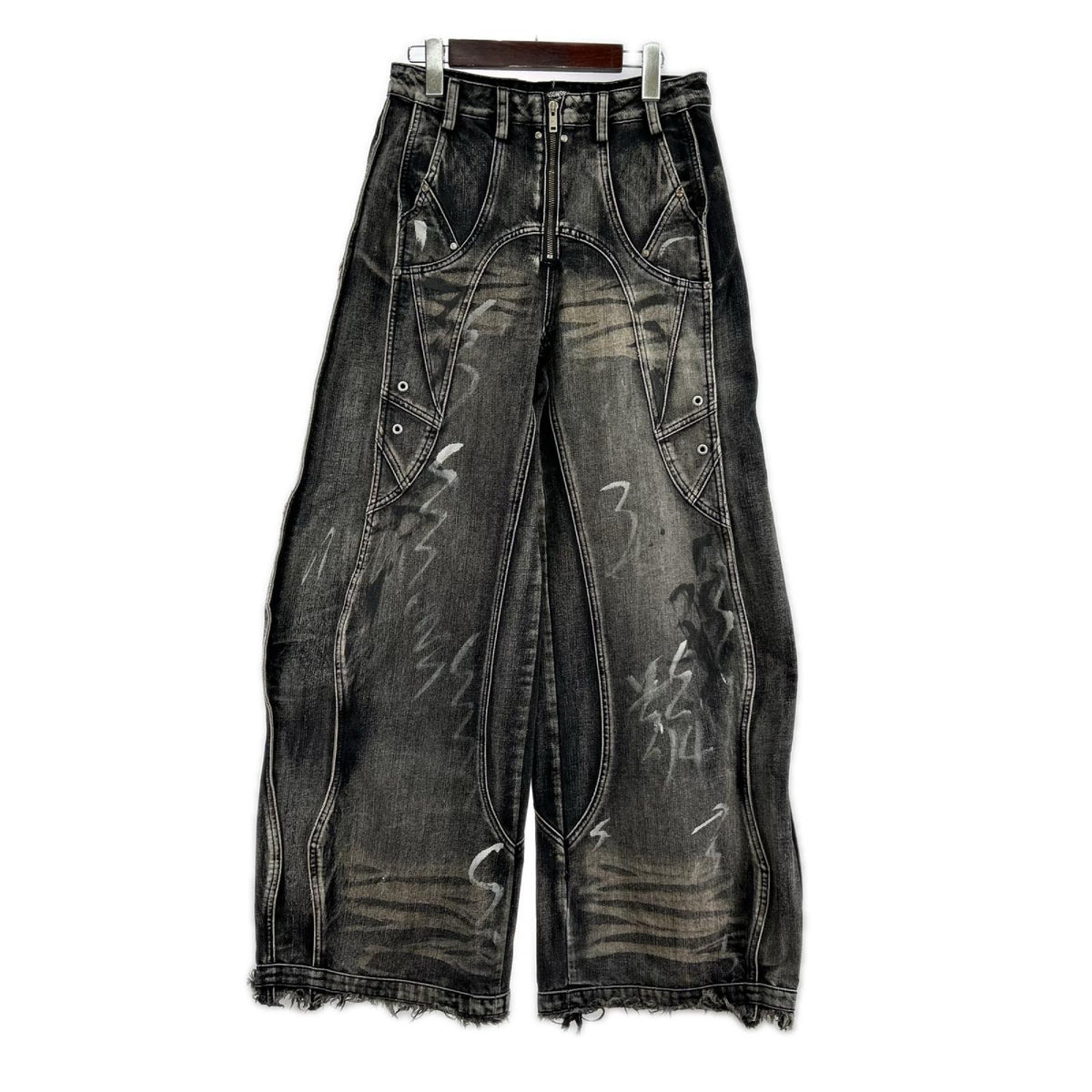 デニムパンツ PERSONSOUL ﾍﾟﾝｷ加工 ﾃﾞﾆﾑﾊﾟﾝﾂ 黒 L ブラック