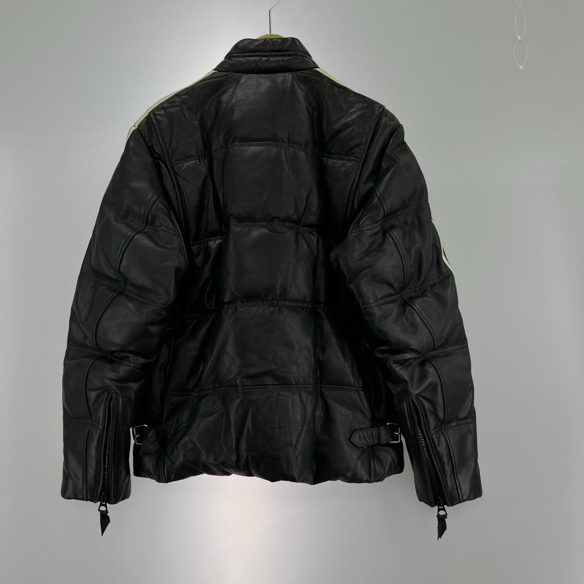 ダウンジャケット Leather Down Jacket 黒 L L ブラック