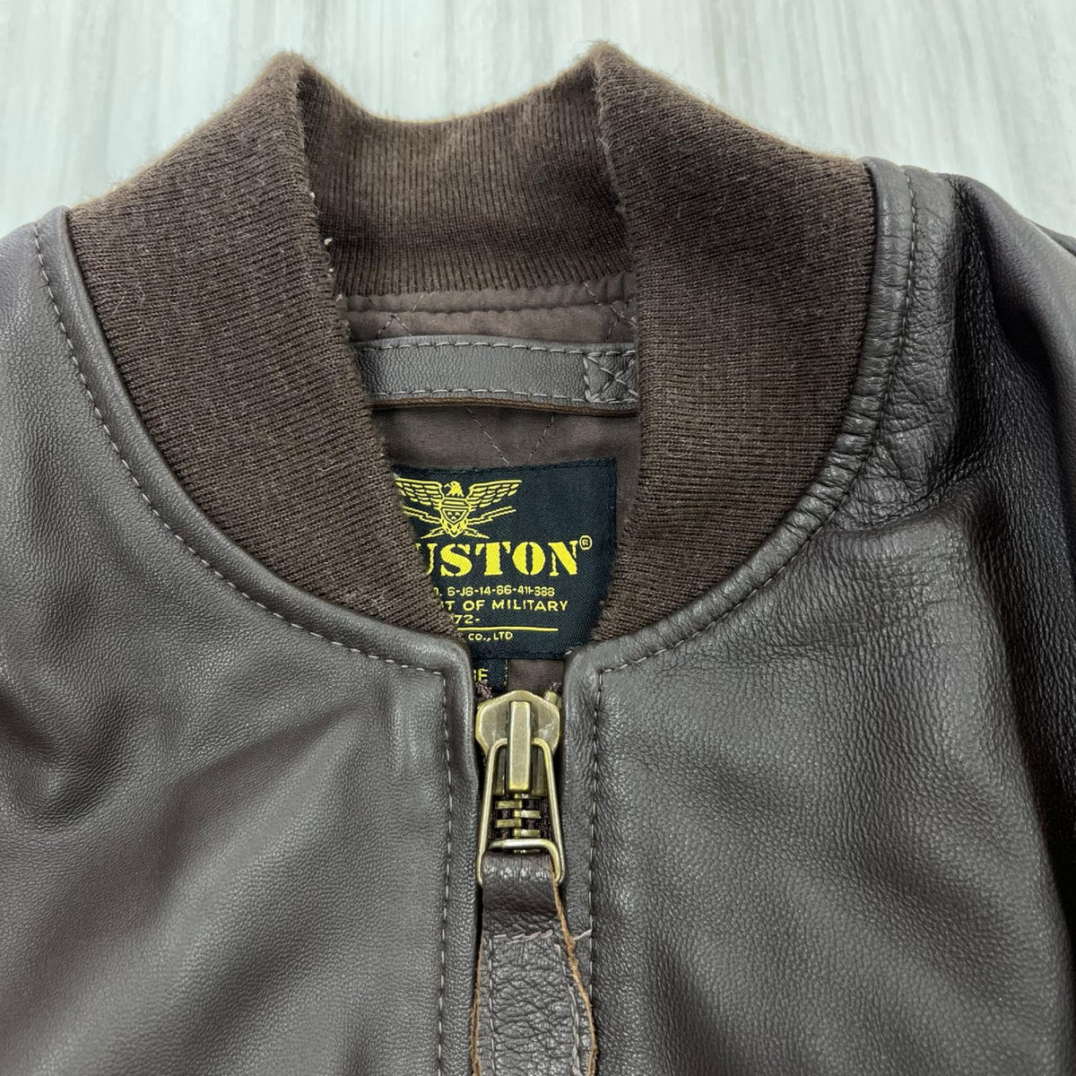 ジャケット SHEEP LEATHER MA-1 茶 L L ブラウン