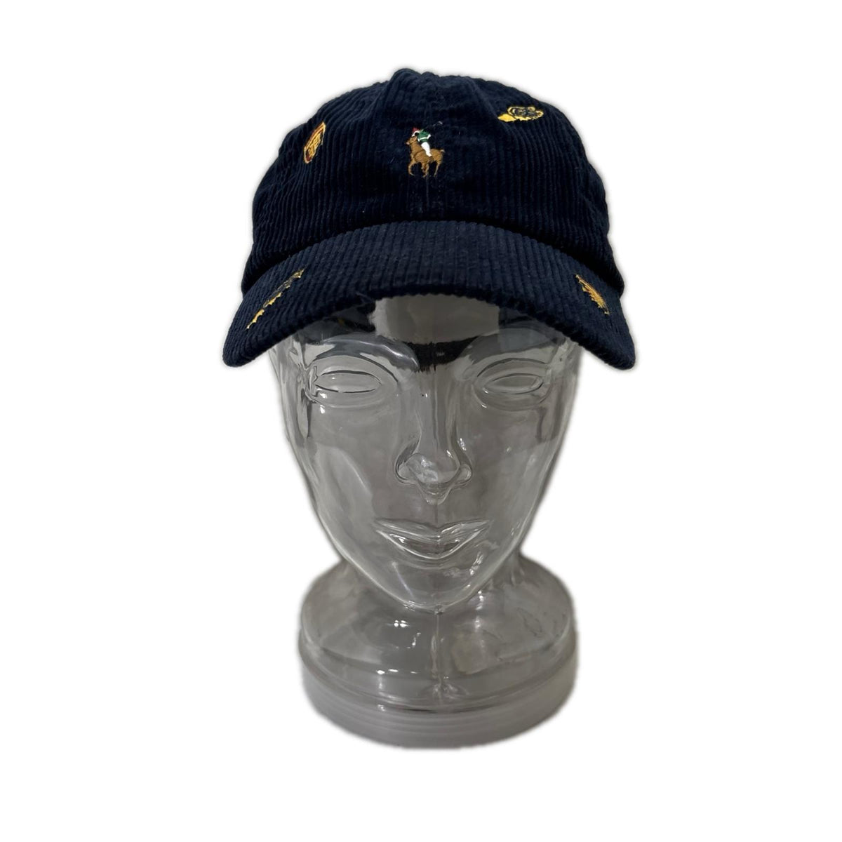 キャップ embroidered corduroy ball cap ネイビー