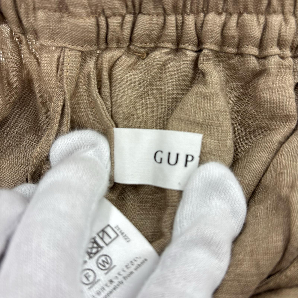 パンツ GUPTIHA　リネン フリー ベージュ