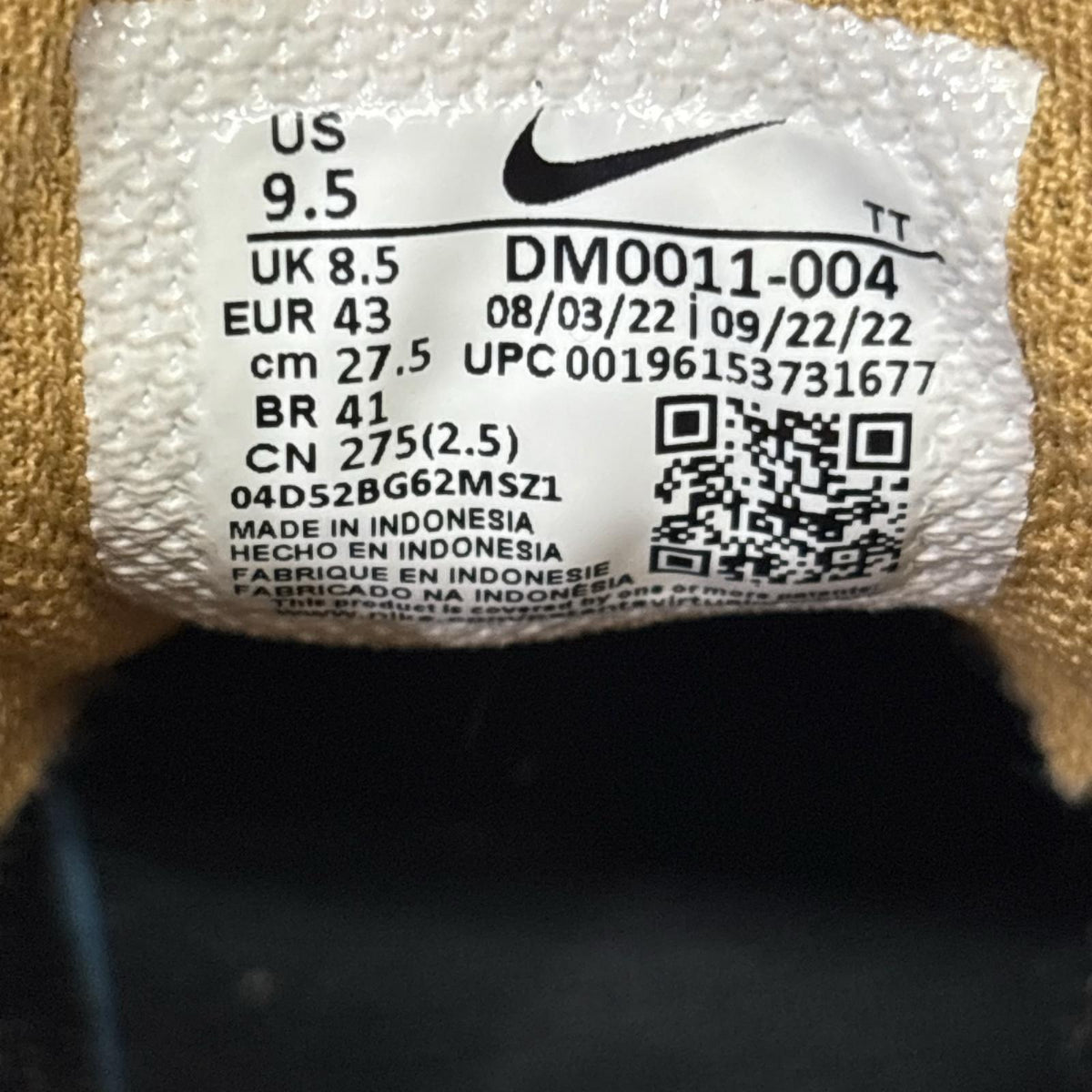 スニーカー Air Max 95 Elemental Gold 27.5cm (US9 1/2 UK9 EU45) ブラック