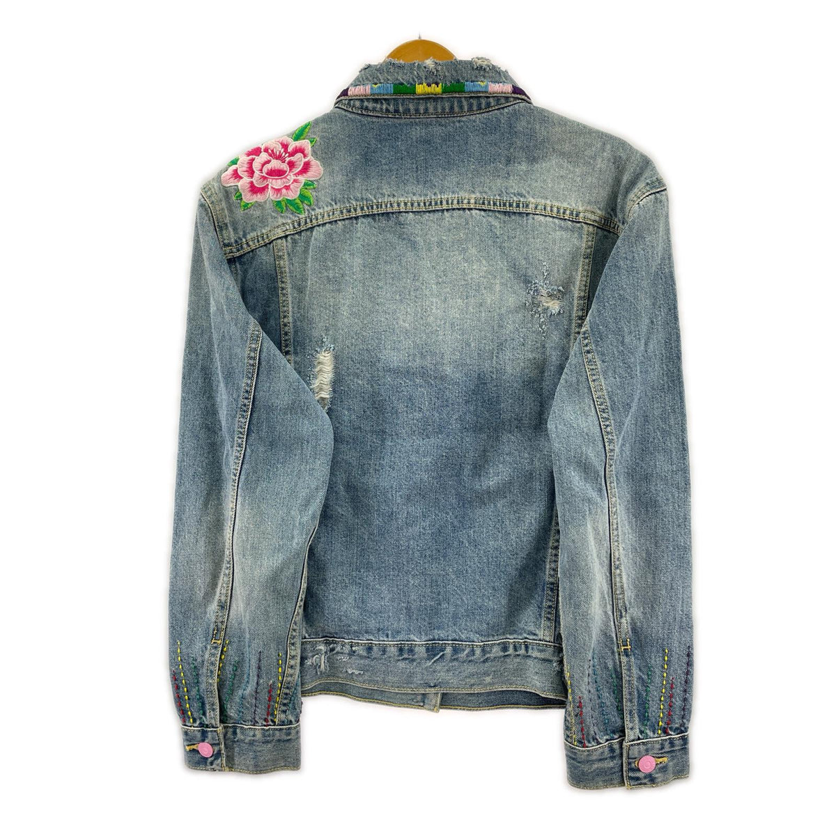 デニムジャケット Levi's 刺繍 ﾃﾞﾆﾑﾄﾗｯｶｰｼﾞｬｹｯﾄ (S) S ブルー