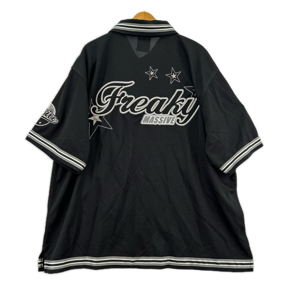 半袖シャツ 00s FREAKY MASSIVE baseball shirt L BLK L ブラック