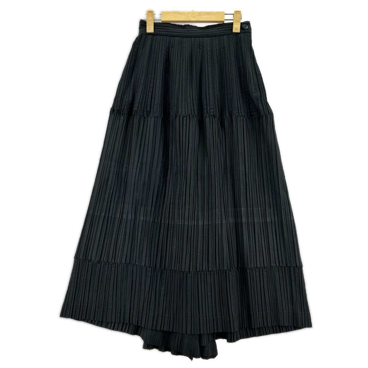ロングスカート ISSEY MIYAKE 80s 筆ﾀｸﾞ ﾅｲﾛﾝ混ﾌﾟﾘｰﾂﾛﾝｸﾞｽｶｰﾄ M ブラック