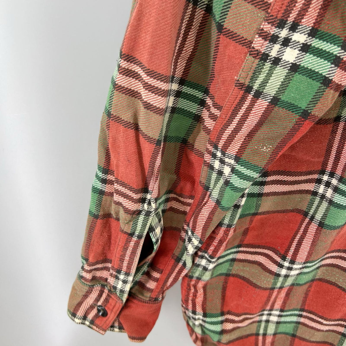 長袖シャツ Pilgrim 40s 50s マチ付きチェックネルシャツ RED (S) S