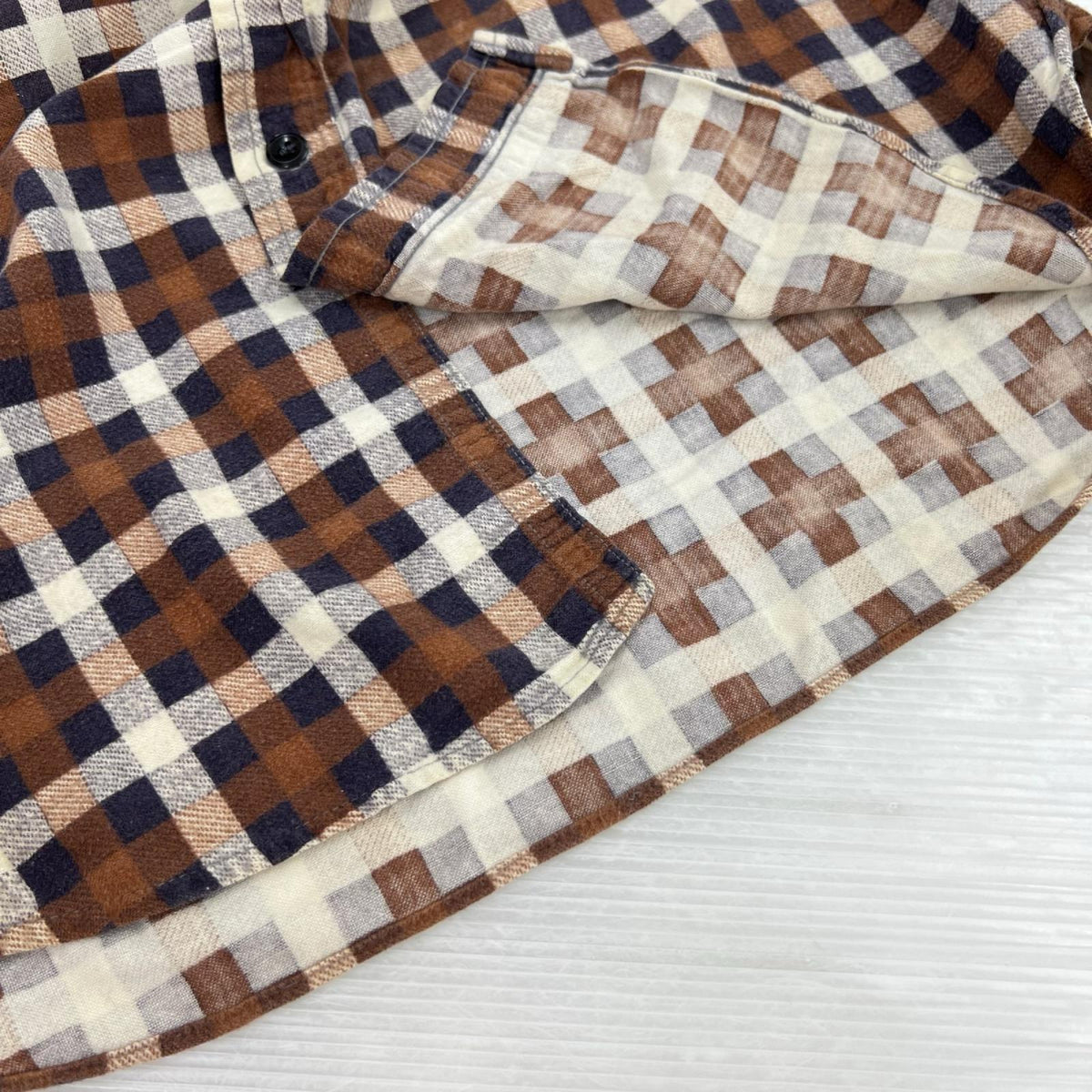長袖シャツ Pilgrim 50s 60s マチ付きプリントネルシャツ (M) M