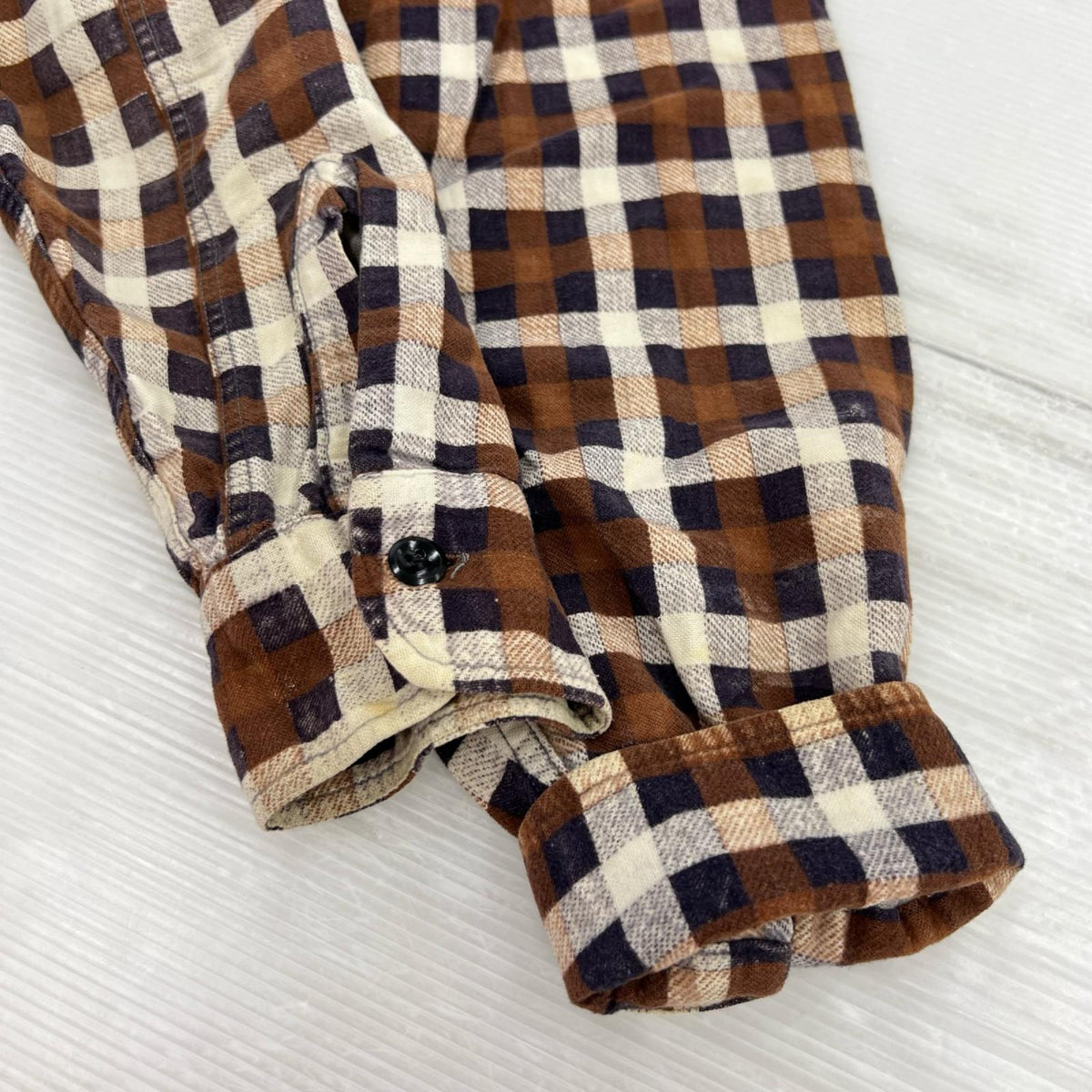 長袖シャツ Pilgrim 50s 60s マチ付きプリントネルシャツ (M) M