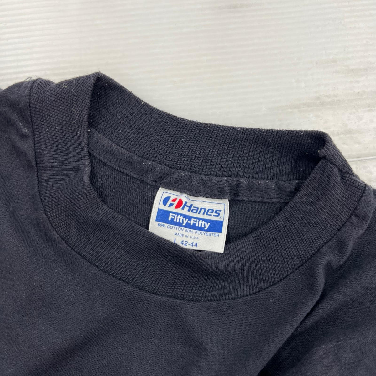 半袖Ｔシャツ 80-90s hanes smiley face ヘッドショットT BLK L L ブラック