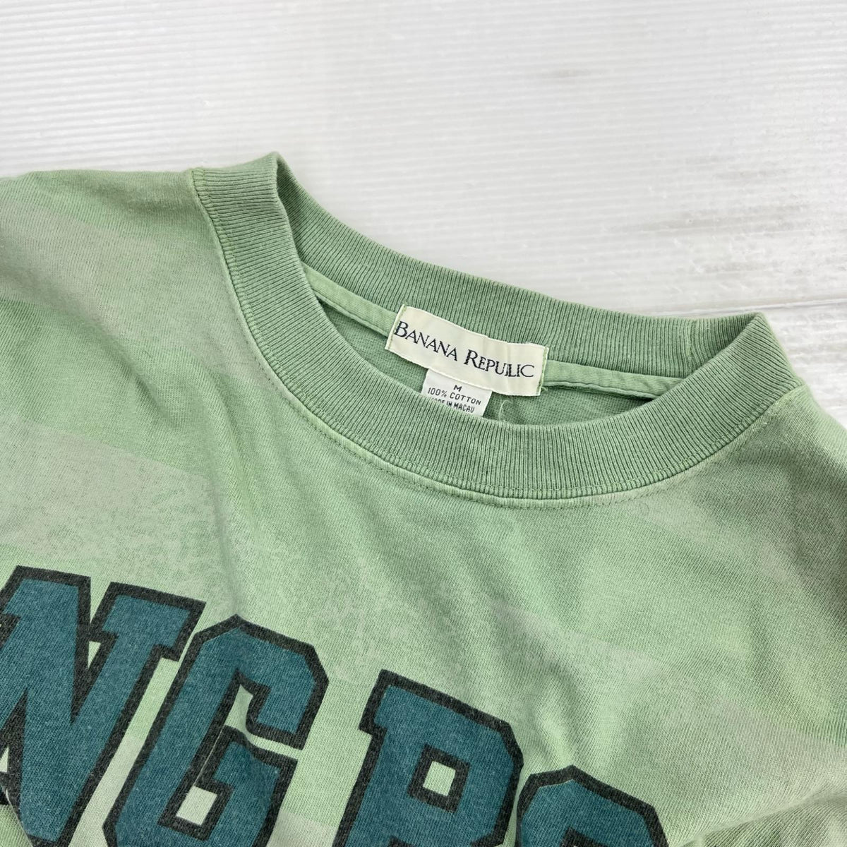 長袖Ｔシャツ 90s～ アニマルプリント ボーダーカットソー グリーン M M グリーン