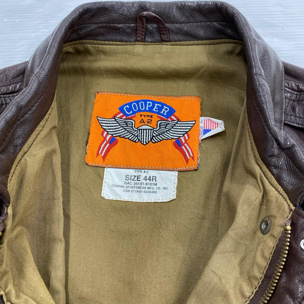 ジャケット COOPER A-2 USA製 茶（44） ブラウン