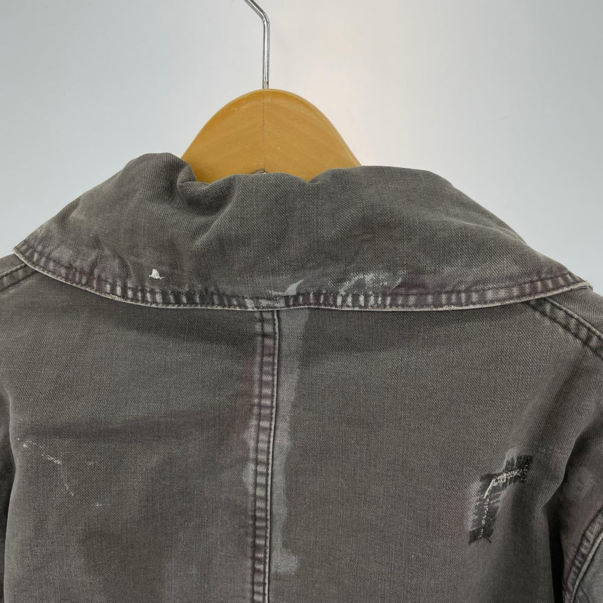 ジャケット 00s 初期 ペンキ加工 Pコート GRY M M グレー