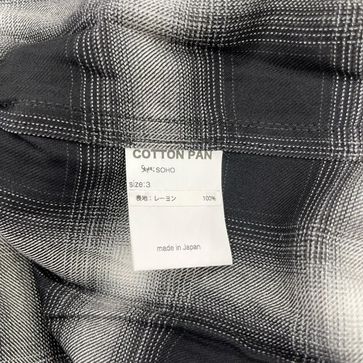 長袖シャツ COTTON PAN ﾚｰﾖﾝｵﾝﾌﾞﾚﾁｪｯｸｼｬﾂ 3 黒 3