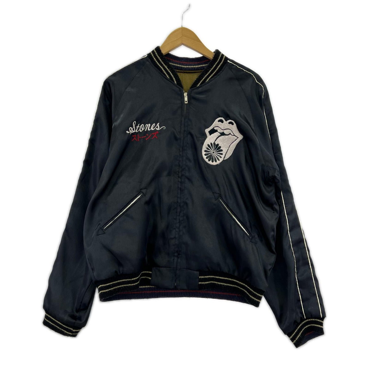 ジャケット テーラー東洋 ローリングストーンズコラボ スカジャン BLK (L) L