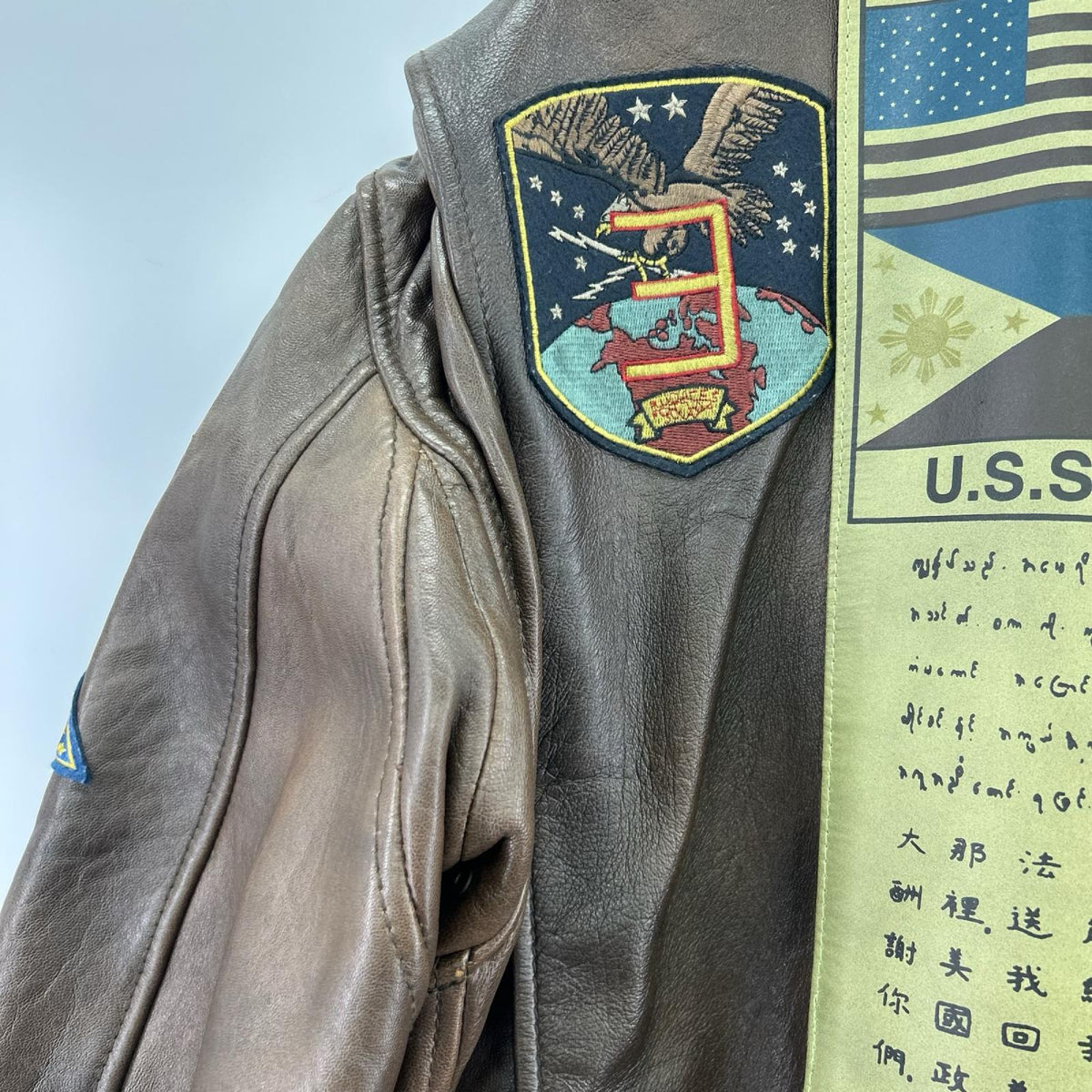 ジャケット TOPGUN MODEL G-1 ﾚｻﾞｰ ﾎﾞｱ 茶 (XL) ブラウン