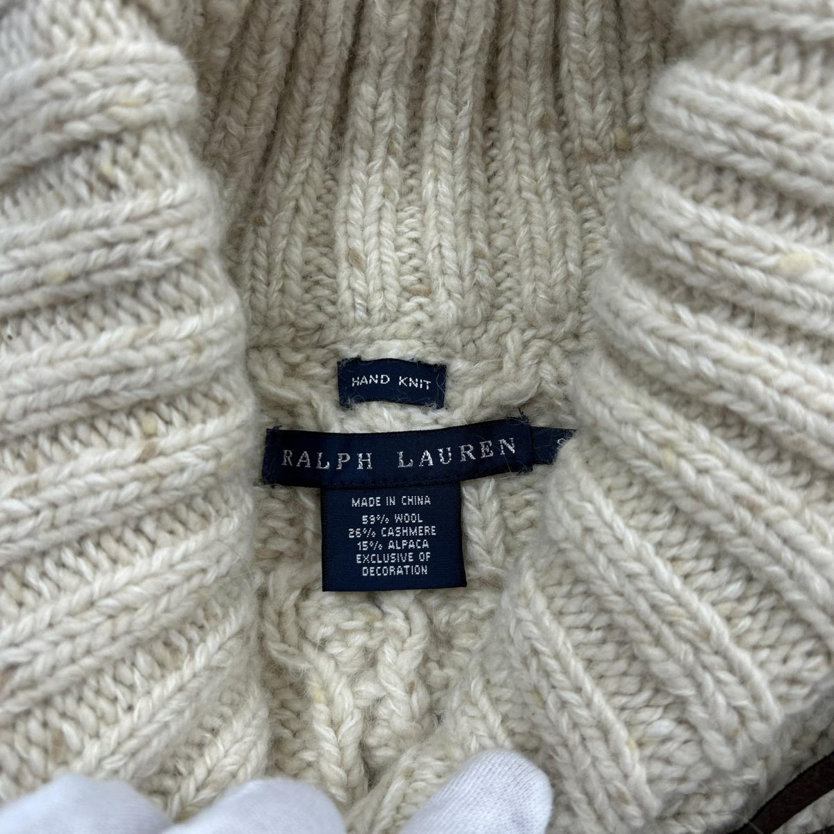 ニット HAND KNIT　ｹｰﾌﾞﾙ　S S ホワイト