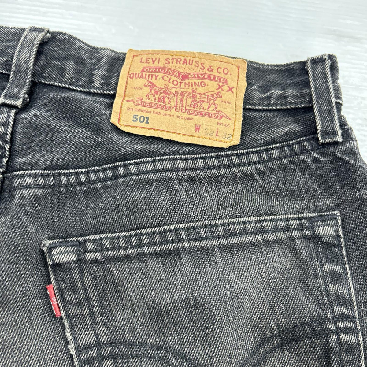 デニムパンツ 90s 501 後染め 32×32 273ﾎﾟｰﾗﾝﾄﾞ製 ブラック