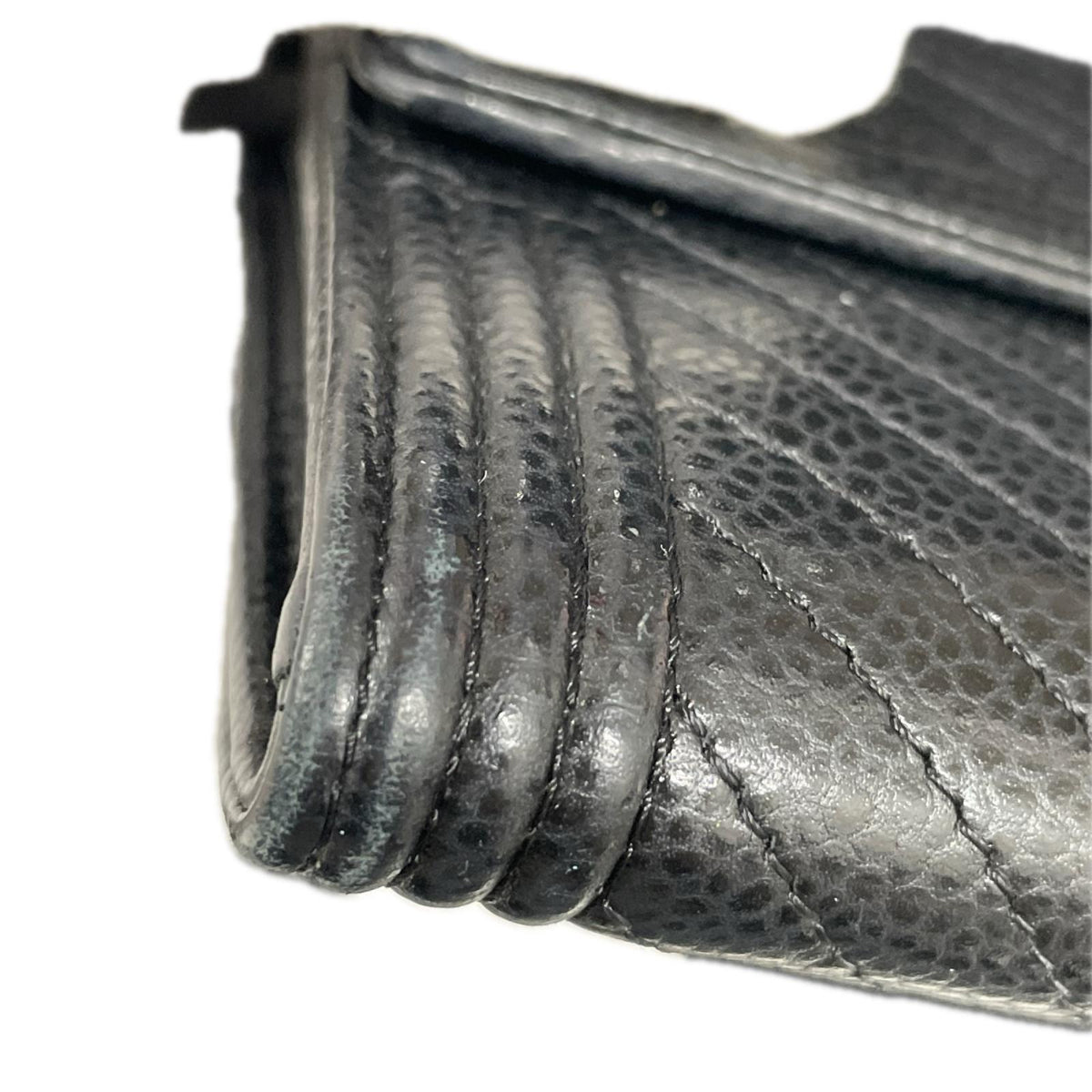 ボーイシャネル ロングフラップ シルバー金具 黒 A80286
