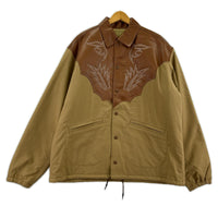 ジャケット Fake Leather Strech Blouson 48 ベージュ