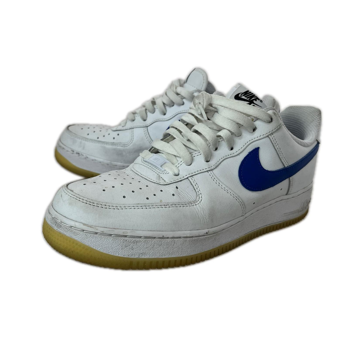 スニーカー AIR FORCE 1 NIKE BY YOU ﾎﾜｲﾄ ﾌﾞﾙｰ27.5cm 27.5cm (US9 1/2 UK9 EU45) ホワイト