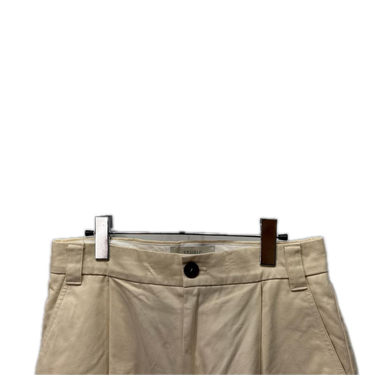パンツ PEACHED COTTON TWILL 白 (S) S ベージュ