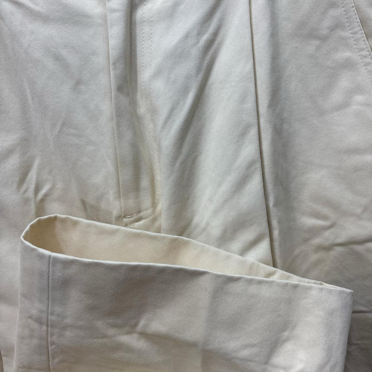 パンツ PEACHED COTTON TWILL 白 (S) S ベージュ