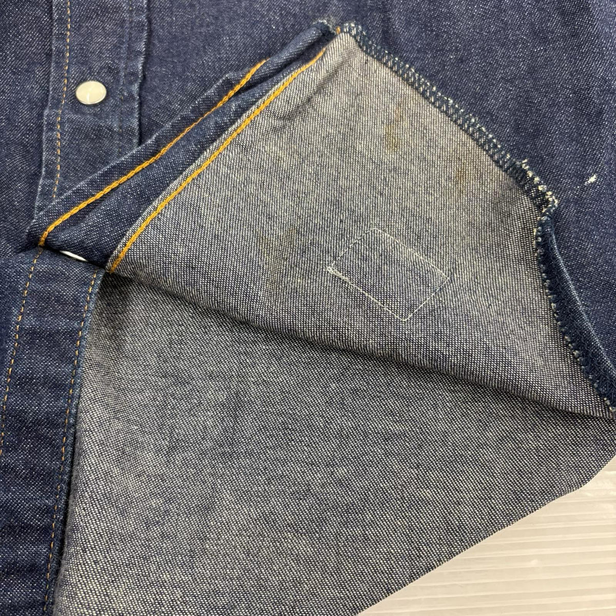 長袖シャツ ﾃﾞﾆﾑｼｬﾂ S ネイビー