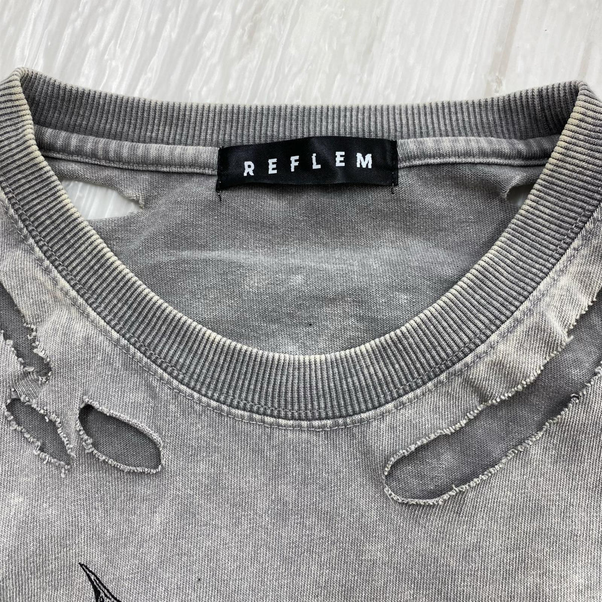 半袖Ｔシャツ REFLEM ﾀﾞﾒｰｼﾞ加工Tee フリー グレー