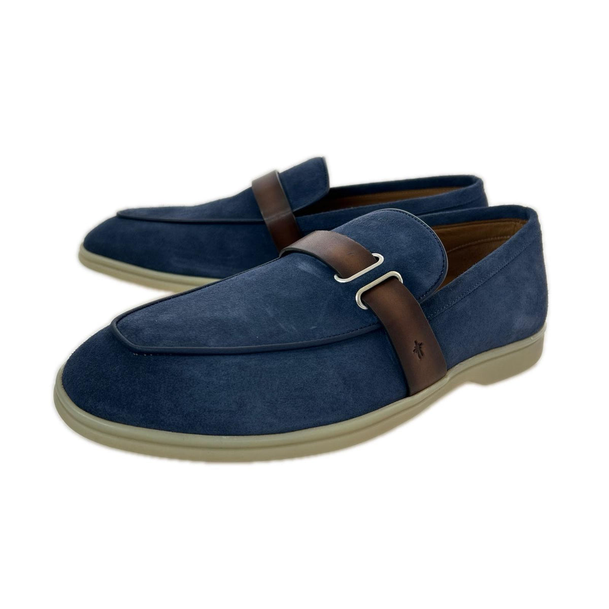 シューズ CORTHAY PORTOFINO ﾍﾞﾙﾃｯﾄﾞﾛｰﾌｧｰ (40) ネイビー