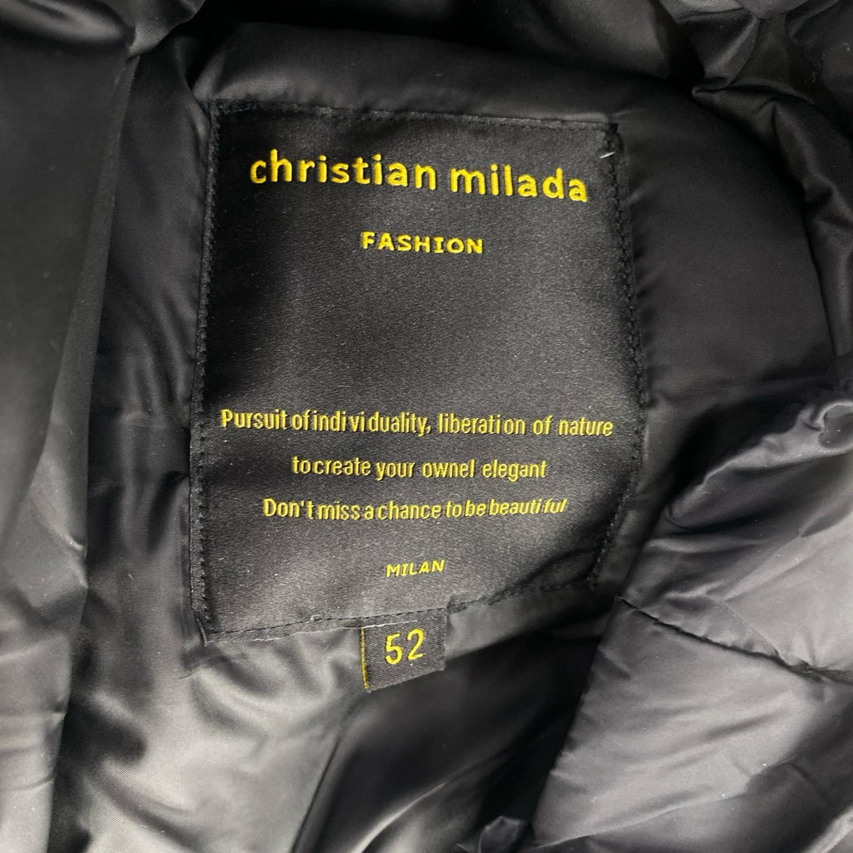 ダウンジャケット CHRISTIAN MILADA 52 ﾌﾞﾗｯｸ 52 ブラック