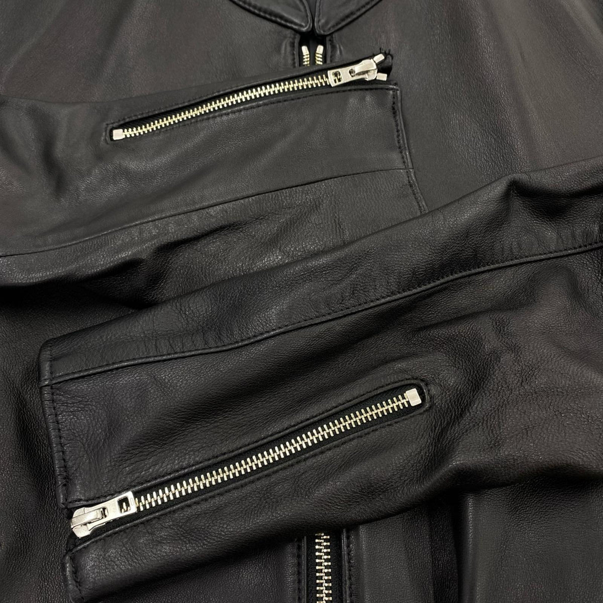 レザージャケット LIDnM 17ss SINGLE RIDERS JACKET ﾌﾞﾗｯｸ L L ブラック