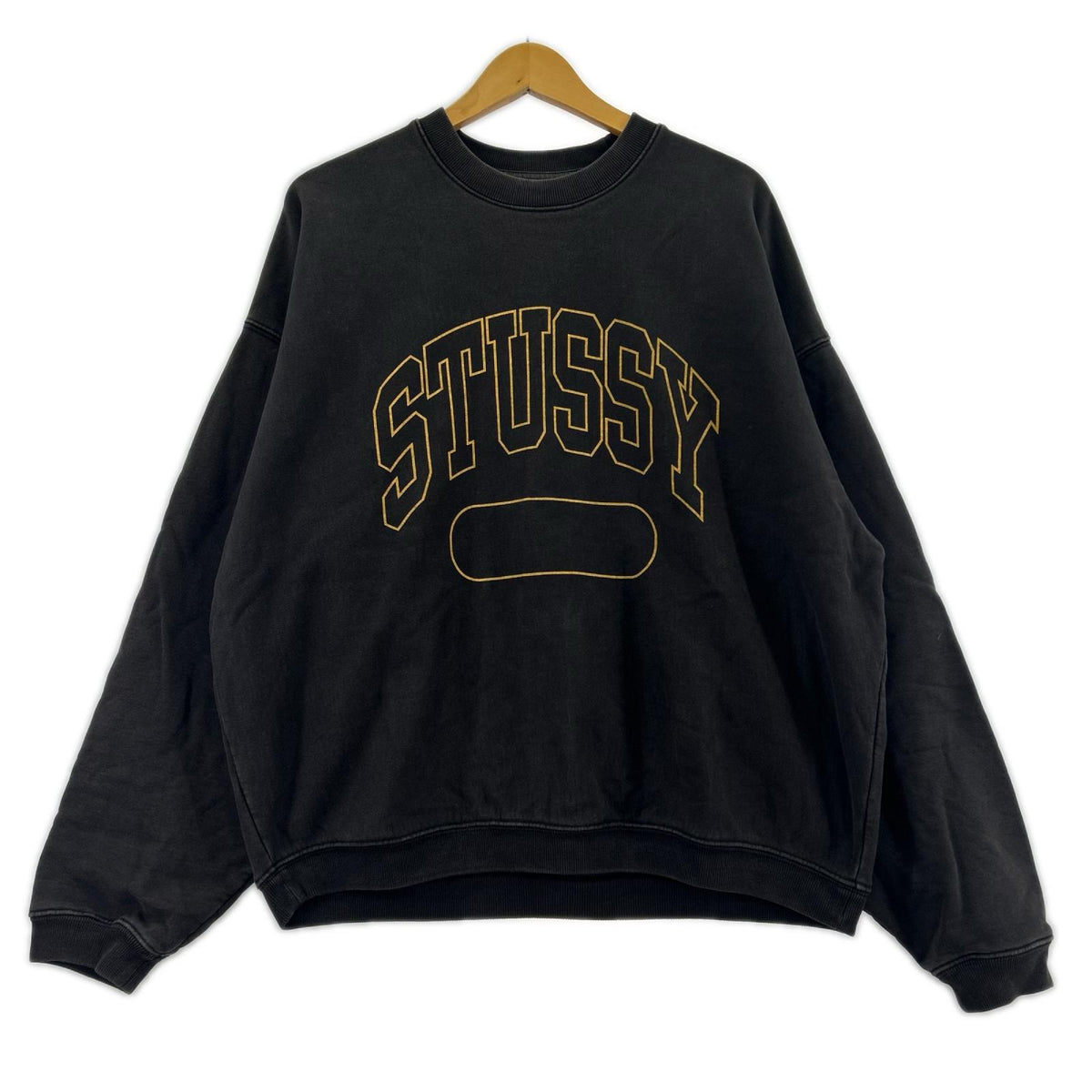 スウェット STUSSY VARSITY OVERSIZED CREW 茶 （M） M ブラック