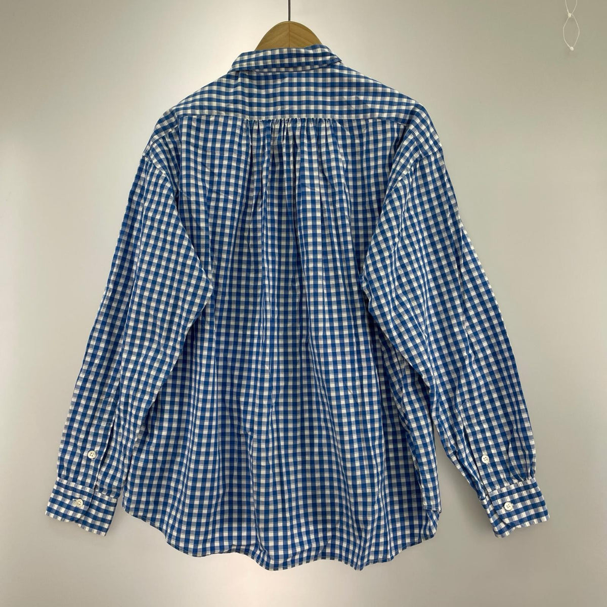 長袖シャツ ROLL UP HEATHER GINGHAM CHECK SHIRT-M M ブルー