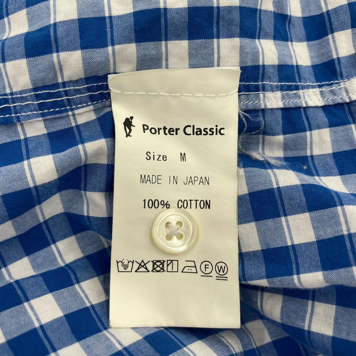 長袖シャツ ROLL UP HEATHER GINGHAM CHECK SHIRT-M M ブルー