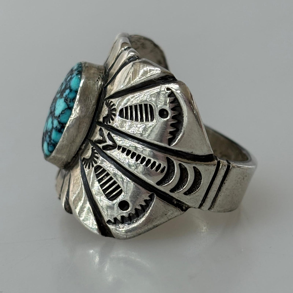 リング・指輪 Navajo Wilson Jim ｽﾀﾝﾌﾟﾜｰｸ ﾘﾝｸﾞ20号 シルバー