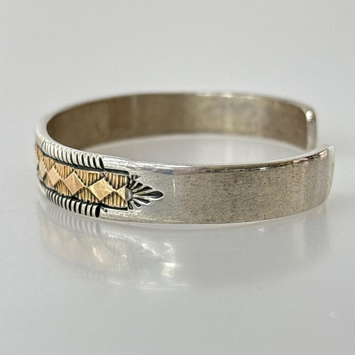 ブレスレット Navajo Bruce Morgan 14Kｺﾝﾋﾞﾊﾞﾝｸﾞﾙ シルバー