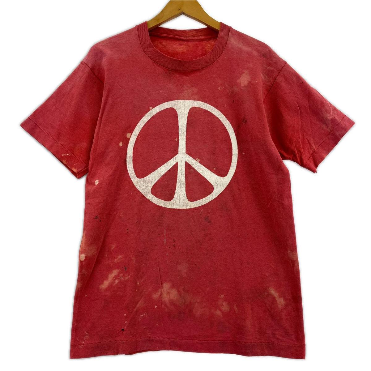 半袖Ｔシャツ 80〜90S ﾋﾟｰｽﾏｰｸ ﾎﾞﾛTee 赤 レッド