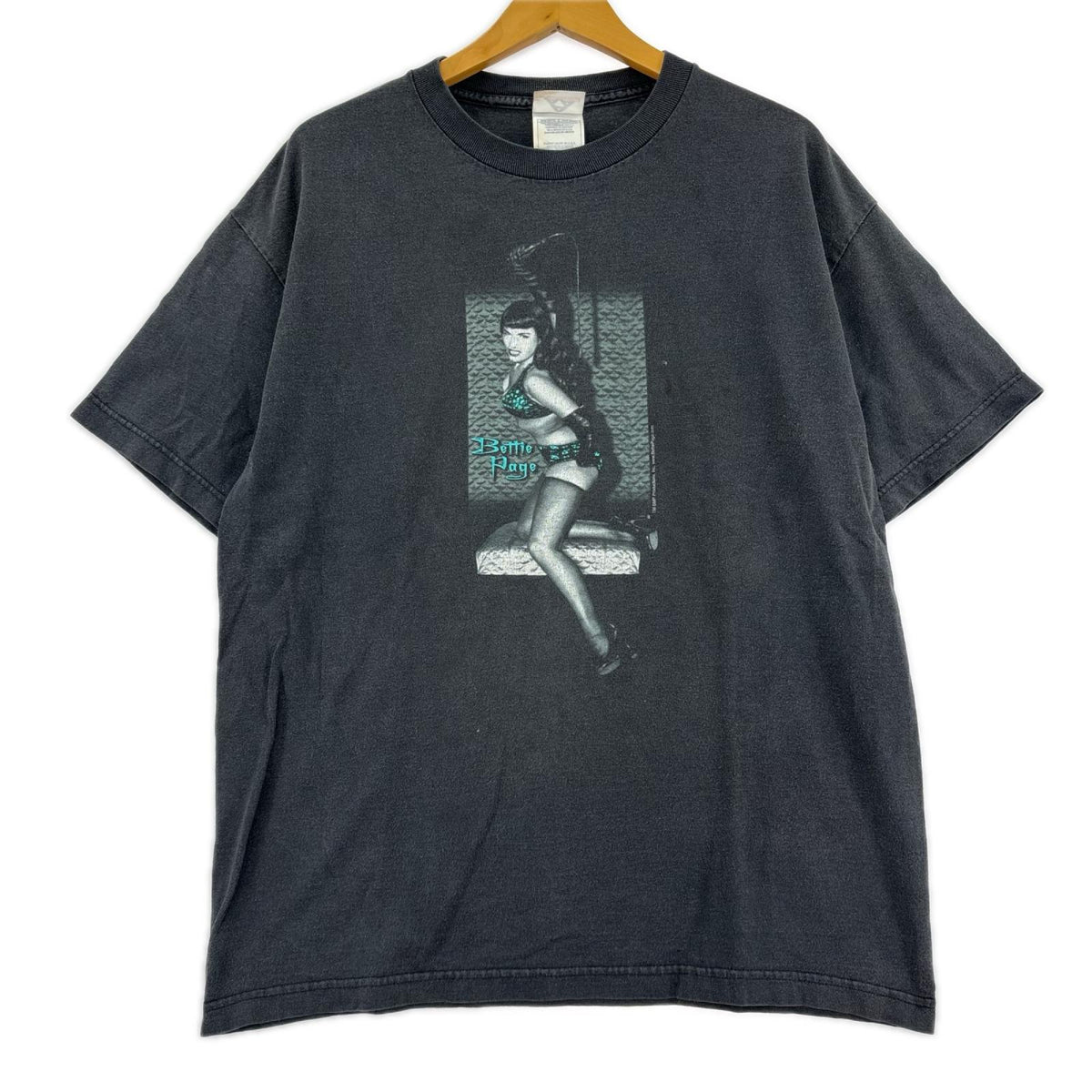 半袖Ｔシャツ 90S USA製 Bettie Page 黒 (L) L ブラック