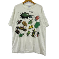 半袖Ｔシャツ Hanes BEEFY 二枚タグ 90s 昆虫大集合 ホワイト