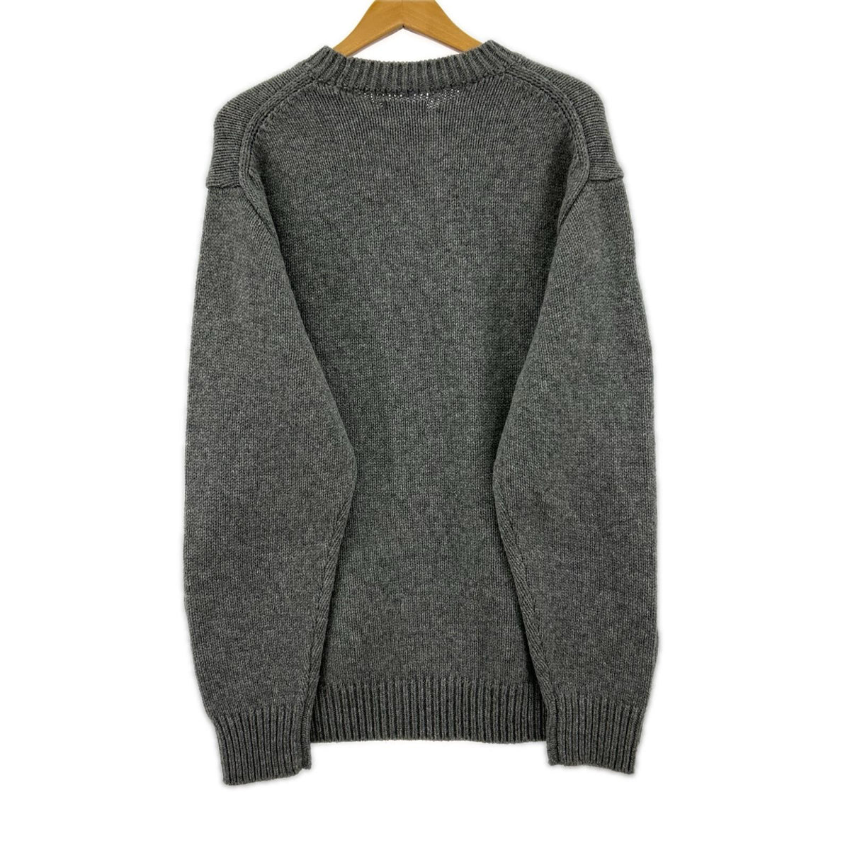 ニット YONETOMI BRITISH SHETLAND WOOL KNIT 4 グレー